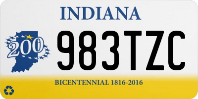 IN license plate 983TZC