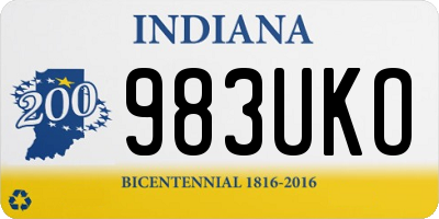 IN license plate 983UKO