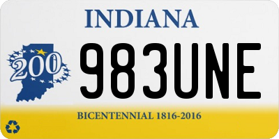 IN license plate 983UNE