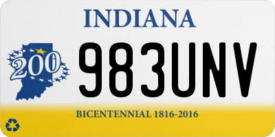 IN license plate 983UNV