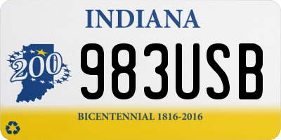 IN license plate 983USB