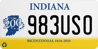 IN license plate 983USO