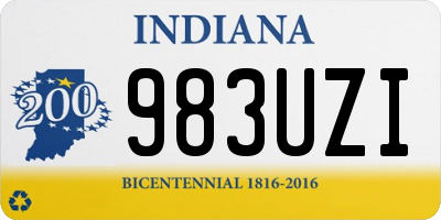 IN license plate 983UZI