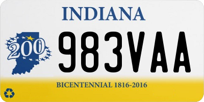 IN license plate 983VAA