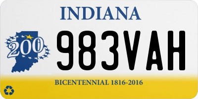 IN license plate 983VAH