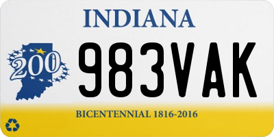 IN license plate 983VAK