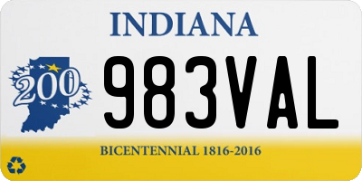 IN license plate 983VAL