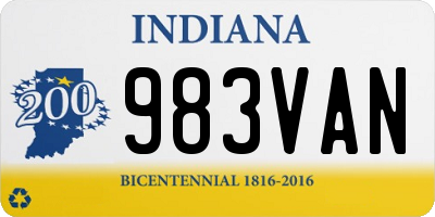 IN license plate 983VAN