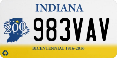 IN license plate 983VAV