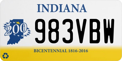 IN license plate 983VBW