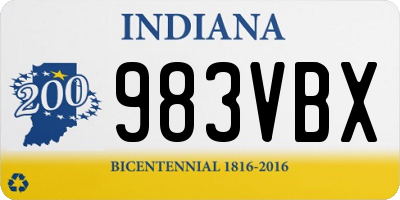 IN license plate 983VBX