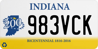 IN license plate 983VCK