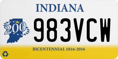 IN license plate 983VCW