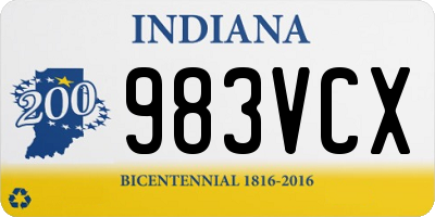 IN license plate 983VCX