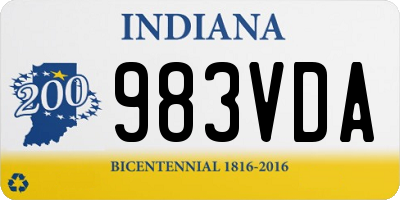 IN license plate 983VDA