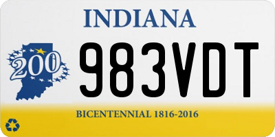 IN license plate 983VDT