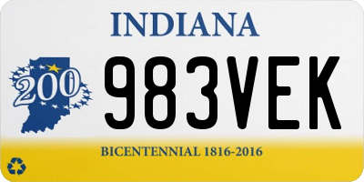 IN license plate 983VEK