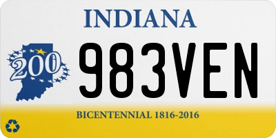 IN license plate 983VEN