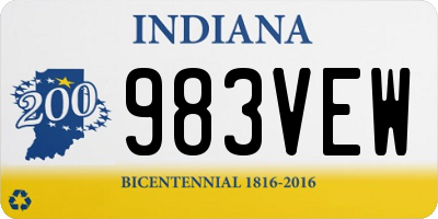 IN license plate 983VEW