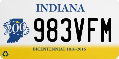 IN license plate 983VFM