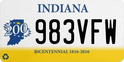 IN license plate 983VFW