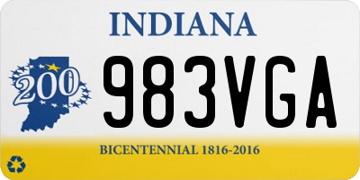 IN license plate 983VGA