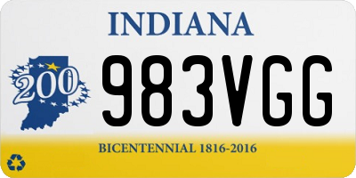 IN license plate 983VGG