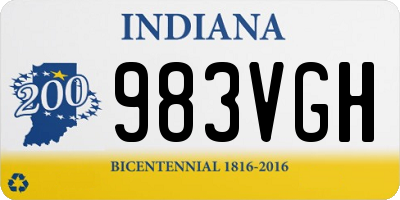 IN license plate 983VGH