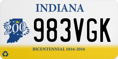 IN license plate 983VGK