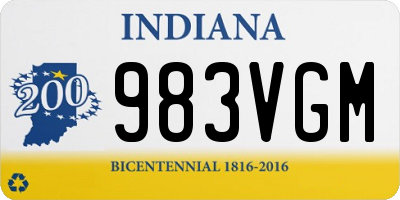 IN license plate 983VGM