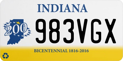 IN license plate 983VGX