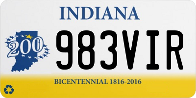 IN license plate 983VIR