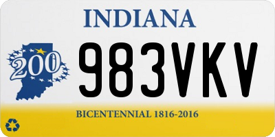 IN license plate 983VKV