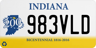 IN license plate 983VLD