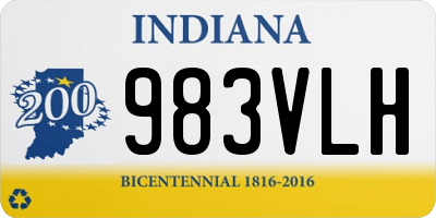 IN license plate 983VLH