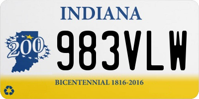 IN license plate 983VLW