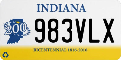 IN license plate 983VLX