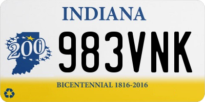 IN license plate 983VNK