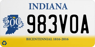 IN license plate 983VOA