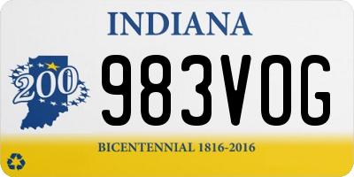 IN license plate 983VOG