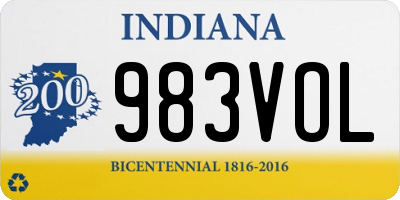 IN license plate 983VOL