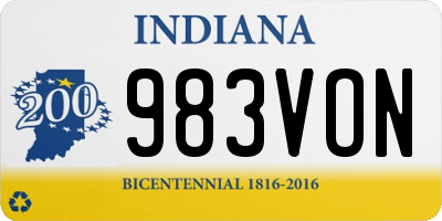 IN license plate 983VON