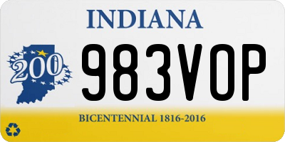 IN license plate 983VOP