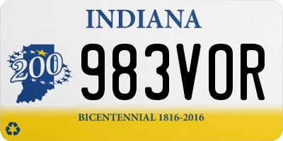 IN license plate 983VOR