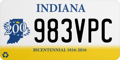 IN license plate 983VPC