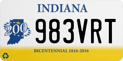 IN license plate 983VRT