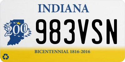 IN license plate 983VSN