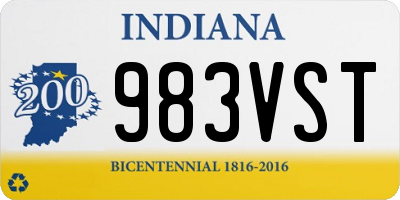 IN license plate 983VST