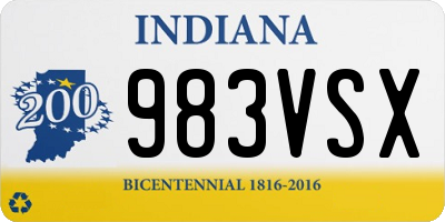 IN license plate 983VSX