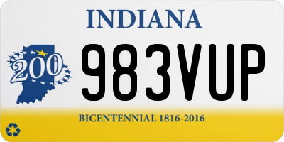 IN license plate 983VUP